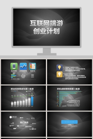 互联网端游创业计划商业计划书PPT模版
