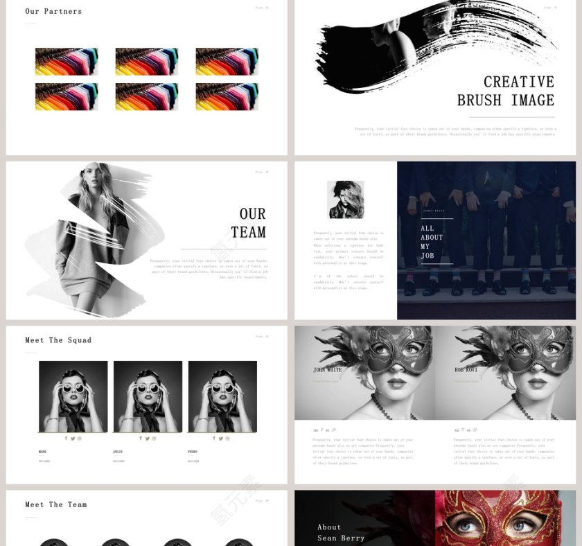  欧美经典商务时尚工作总结PPT模板  第5张