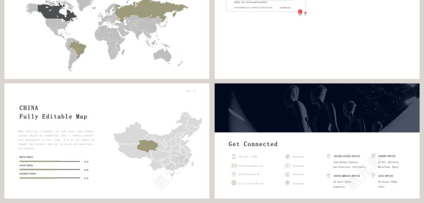  欧美经典商务时尚工作总结PPT模板  第9张