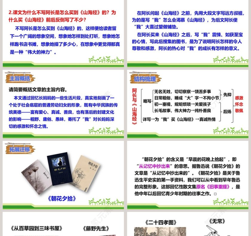 七年级语文下册阿长与山海经语文课件PPT第5张