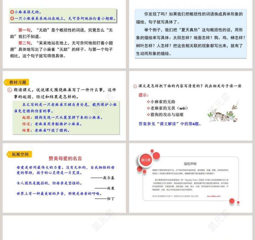 课文解析四年级语文上册麻雀语文课件PPT第5张
