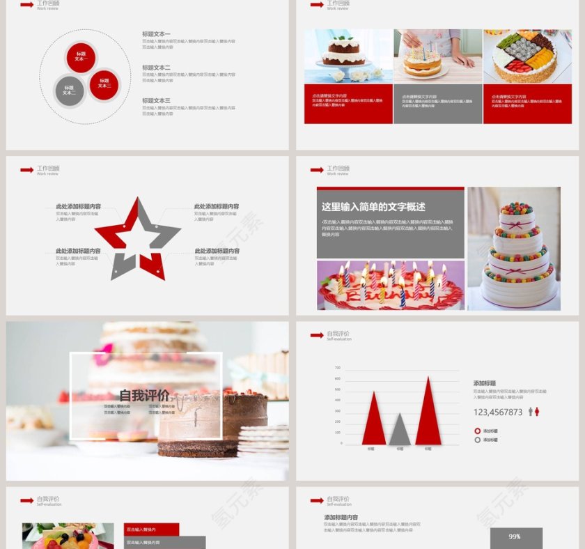 生日蛋糕PPT美食中餐饮PPT第2张