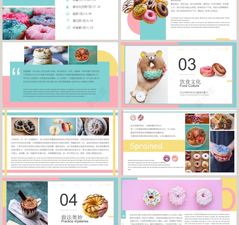 甜甜圈宣传策划PPT模板第3张