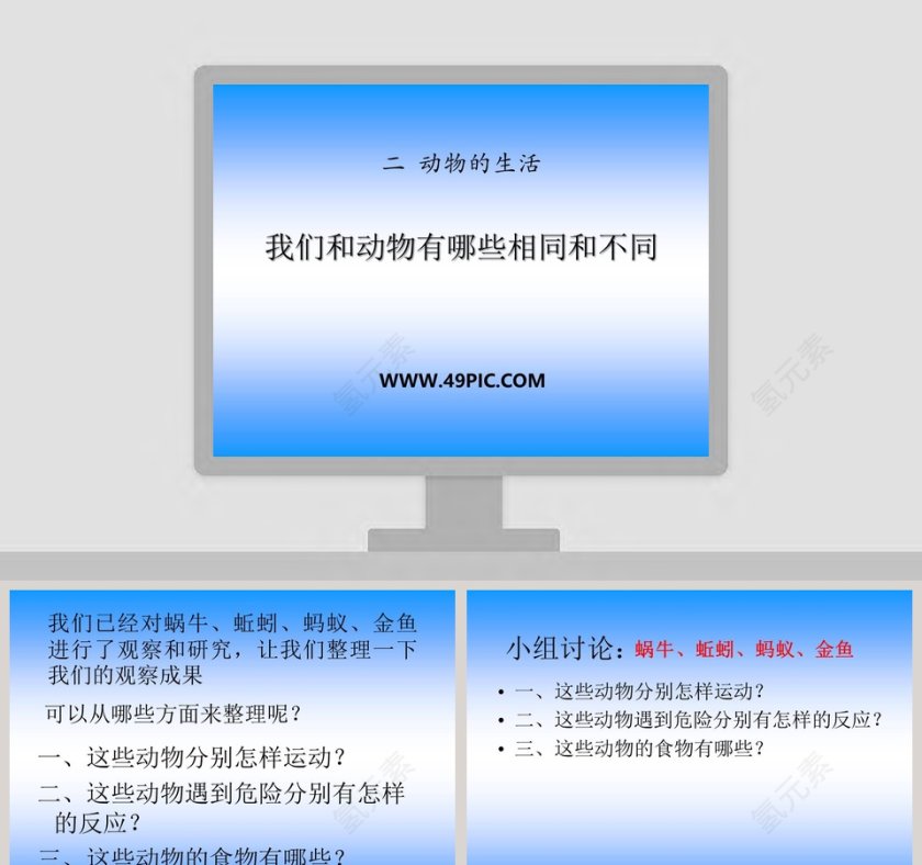 我们和动物有哪些相同和不同教学ppt课件第1张