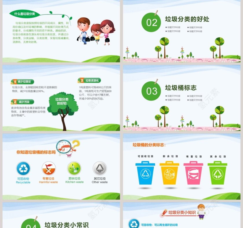 垃圾分类从我做起环境保护主题班会PPT模板垃圾分类环保ppt第2张