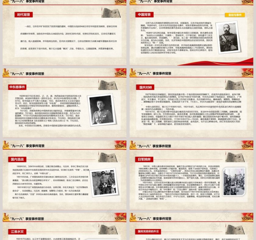 铭记历史勿忘国耻九一八事变纪念PPT模板第2张