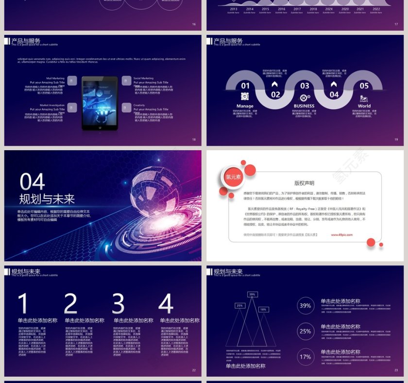 大气科技感公司简介企业宣传产品介绍PPT模板第4张