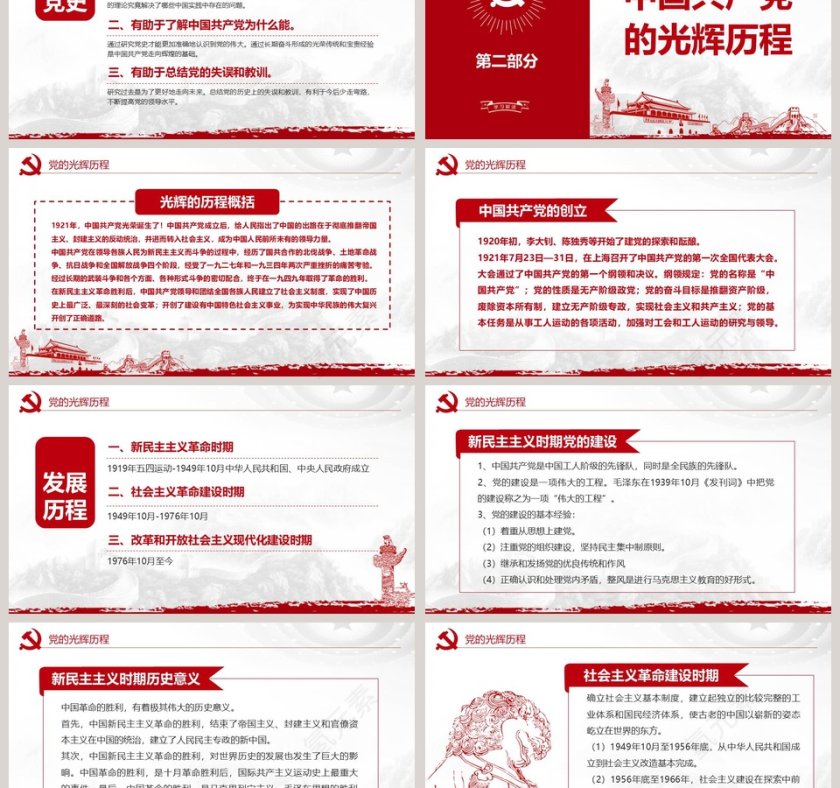 学党史知党情做合格共产党员PPT模板第3张