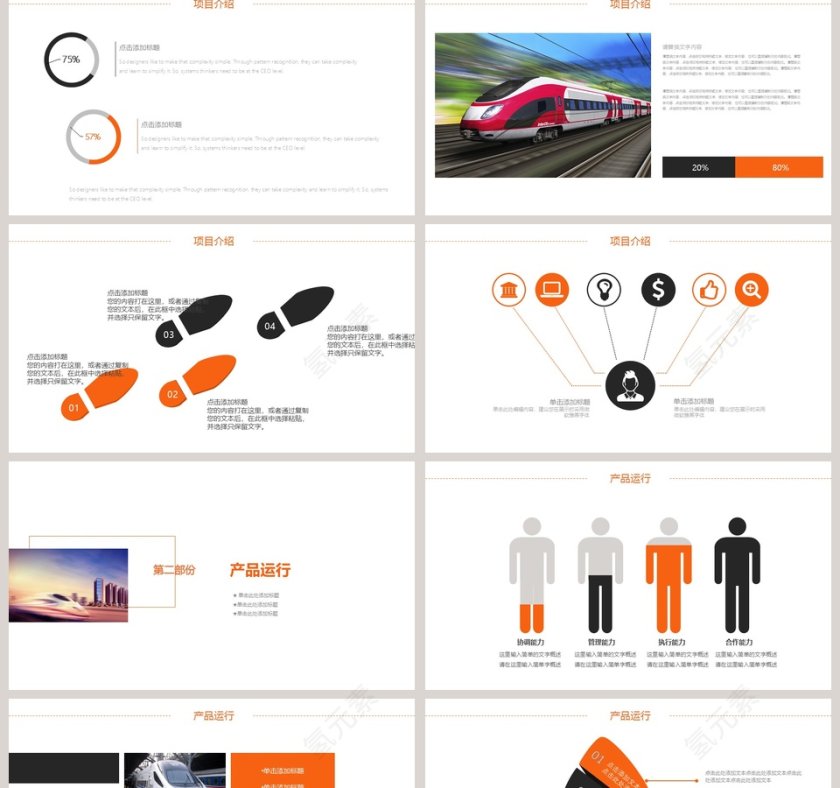 动车高铁铁路PPT模板第2张