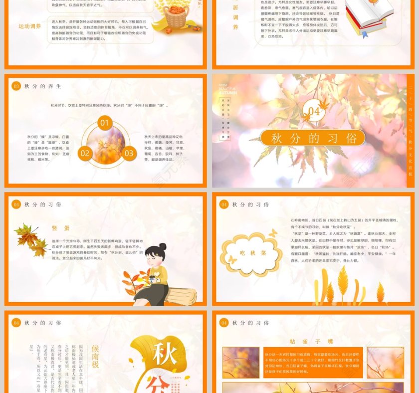  2019中小学生二十四节气之秋分主题班会PPT模板第3张