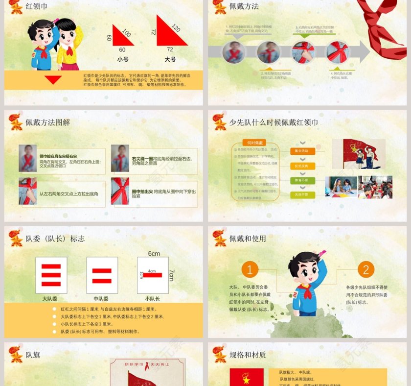 红领巾中国少先队少先队礼仪知识通用PPT模板第2张