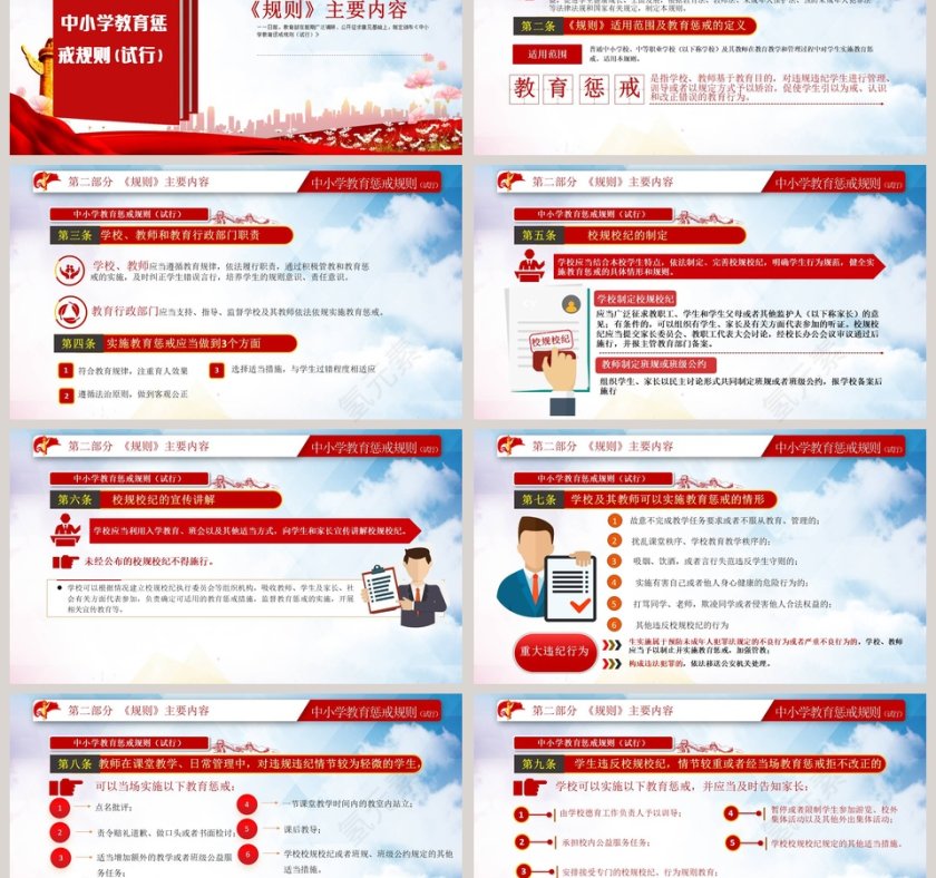 学习解读中小学教育惩戒规则PPT模板第3张