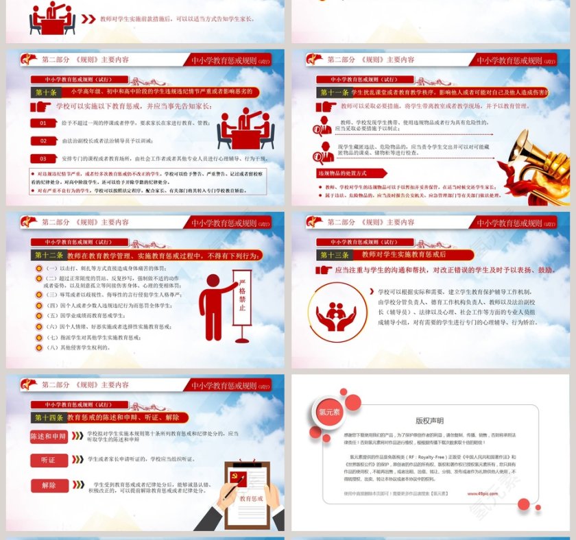 学习解读中小学教育惩戒规则PPT模板第4张