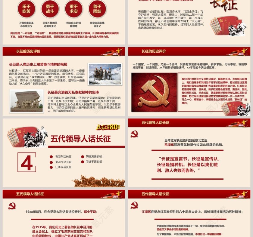 纪念中国工农红军长征胜利xx周年长征精神PPT第6张