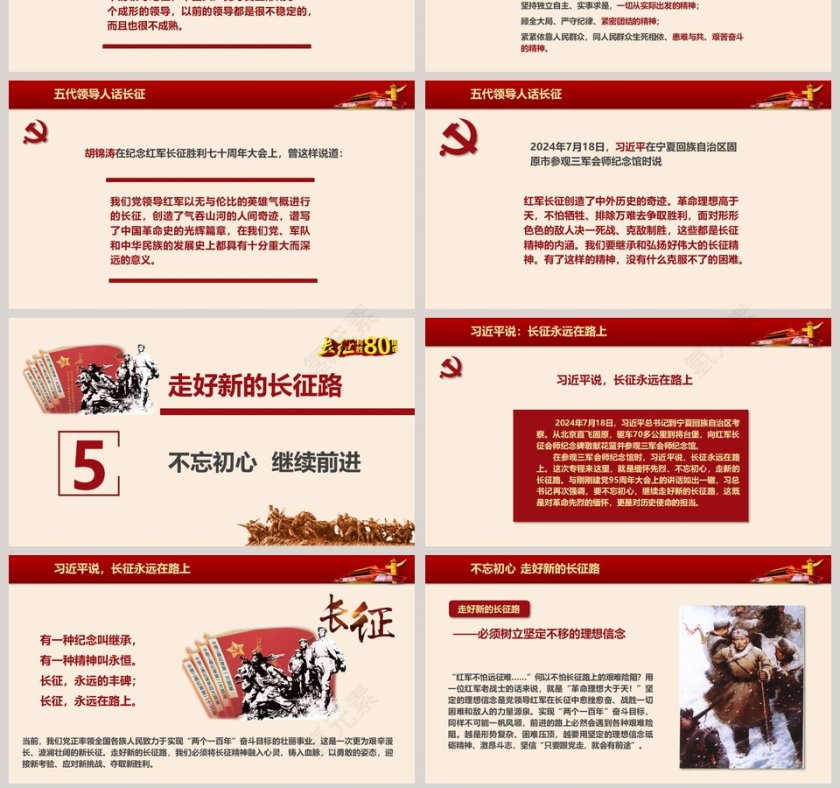 纪念中国工农红军长征胜利xx周年长征精神PPT第7张