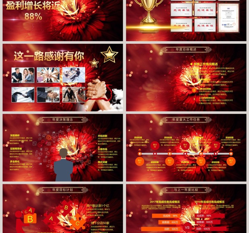 黑色大气公司年会颁奖庆典PPT第3张