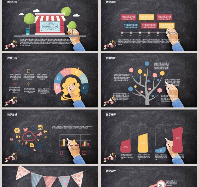 黑板风格教学设计PPT模板第2张