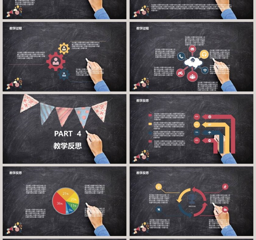 黑板风格教学设计PPT模板第4张