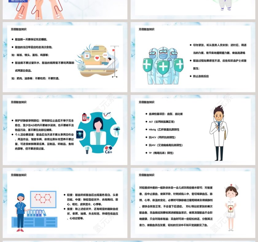 献血日无偿献血公益宣传PPT模板第4张