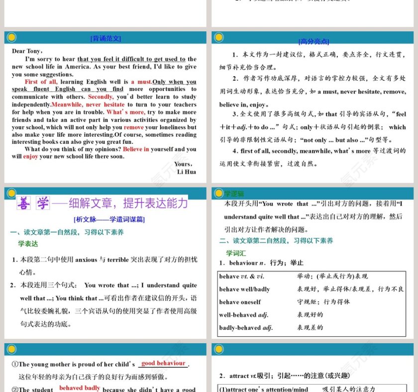 教育培训行业Section Reading for Writing PPT模板第2张