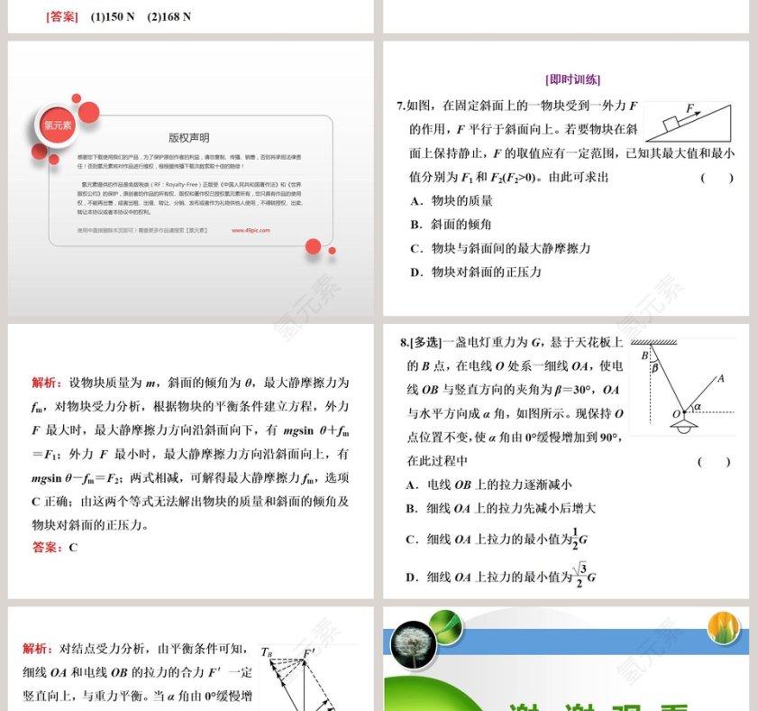 习题课3受力分析和共点力的平衡PPT模板第6张