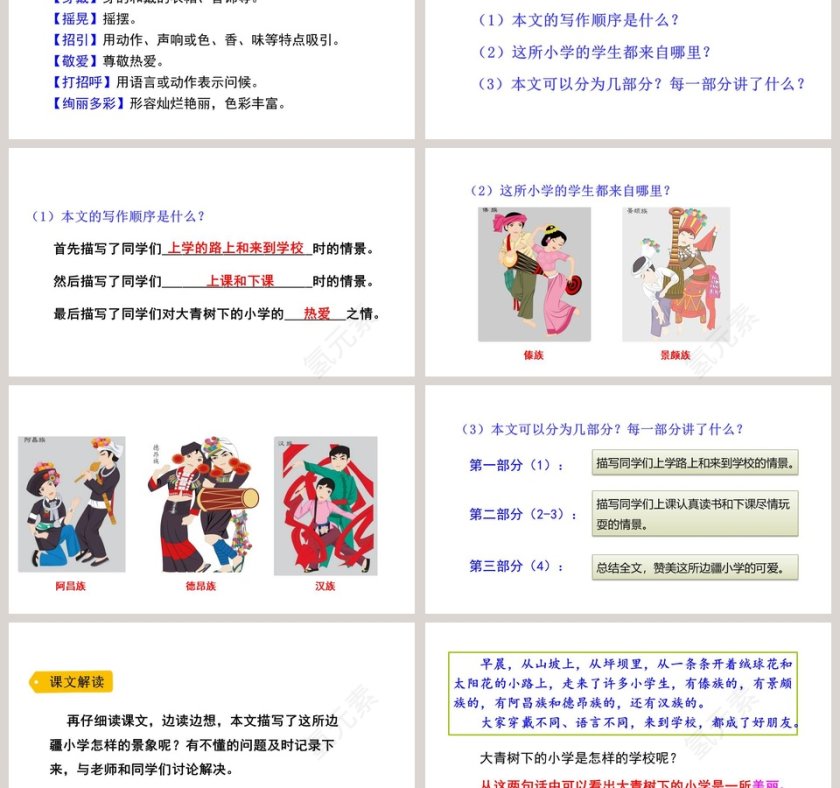 三年级语文上册大青树下的小学语文课件PPT第3张