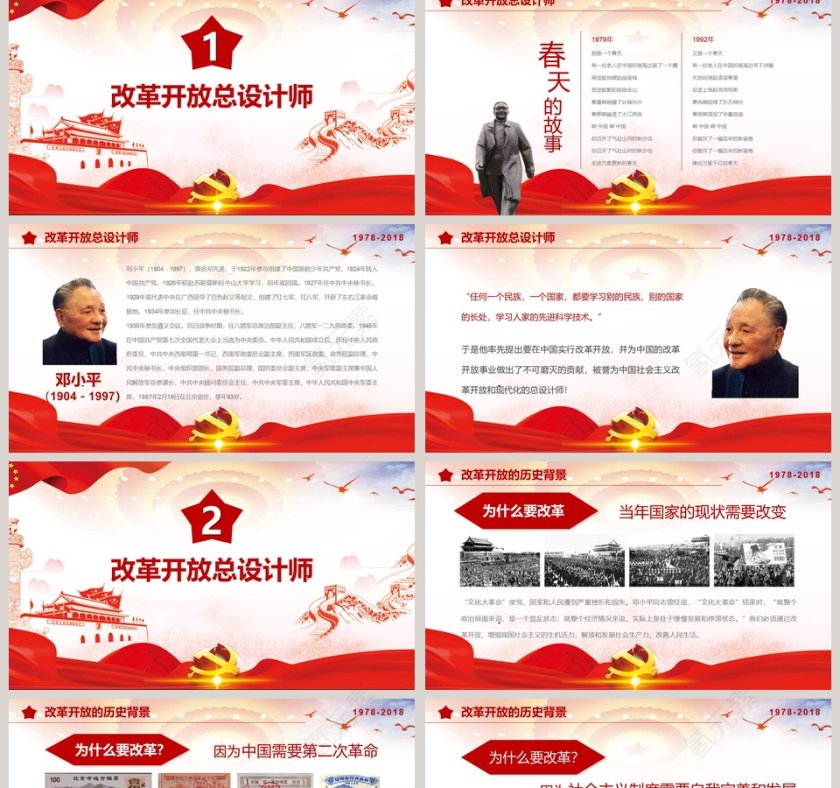 走进新时代改革开放40周年纪念PPT模板第2张