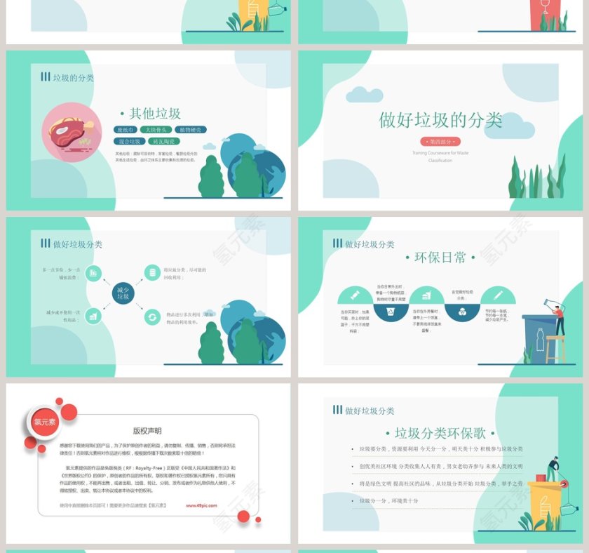 绿色环保垃圾分类培训课件PPT模板第4张