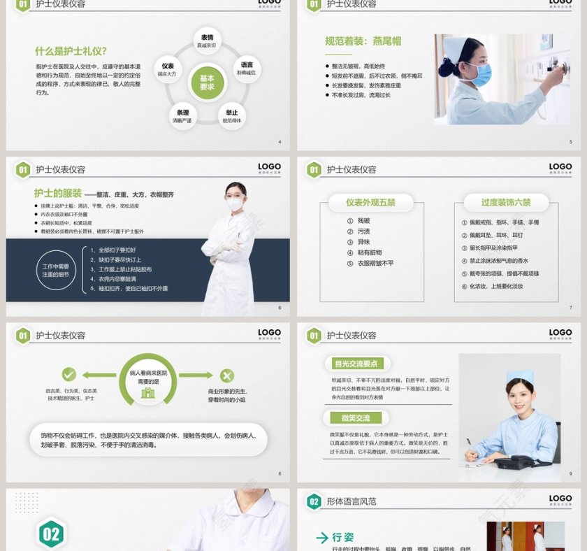 护士礼仪护士培训PPT模板第2张