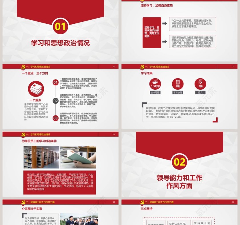 简约大气党政述职述廉报告PPT模板第2张