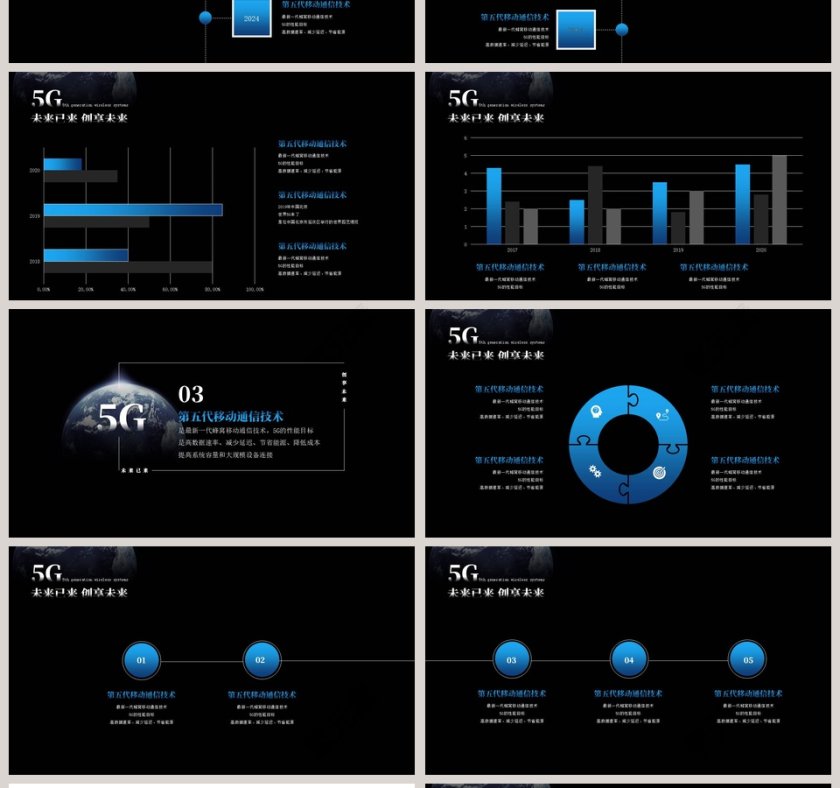 未来已来创享未来5G移动通讯PPT模板第4张