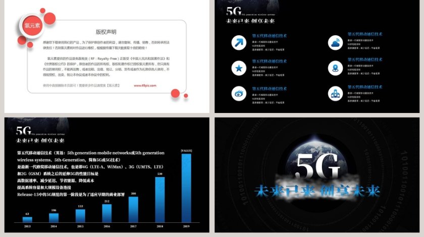 未来已来创享未来5G移动通讯PPT模板第5张