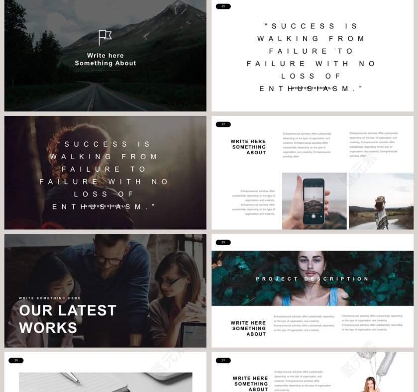 欧美极简PPT商务汇报产品推介通用ppt模板第5张