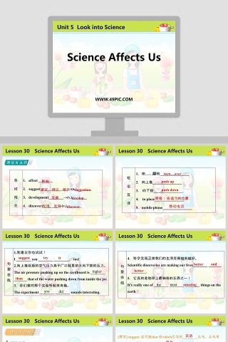 Science Affects Us-Unit 5  Look into Science教学ppt课件