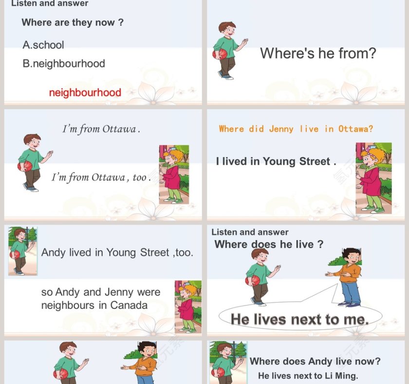 Unit 4 Lesson 1-He lives next to me教学ppt课件第2张