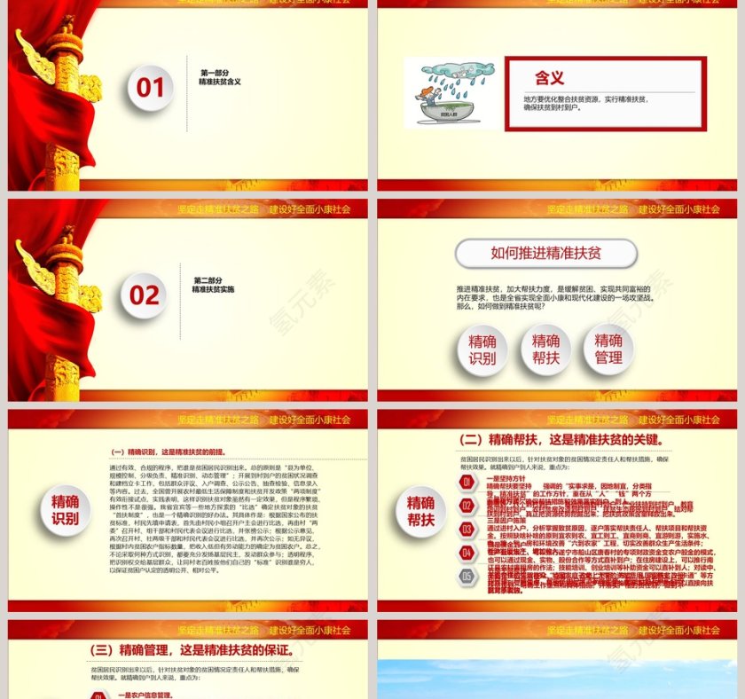 精准扶贫实施方案工作汇报PPT模板第2张