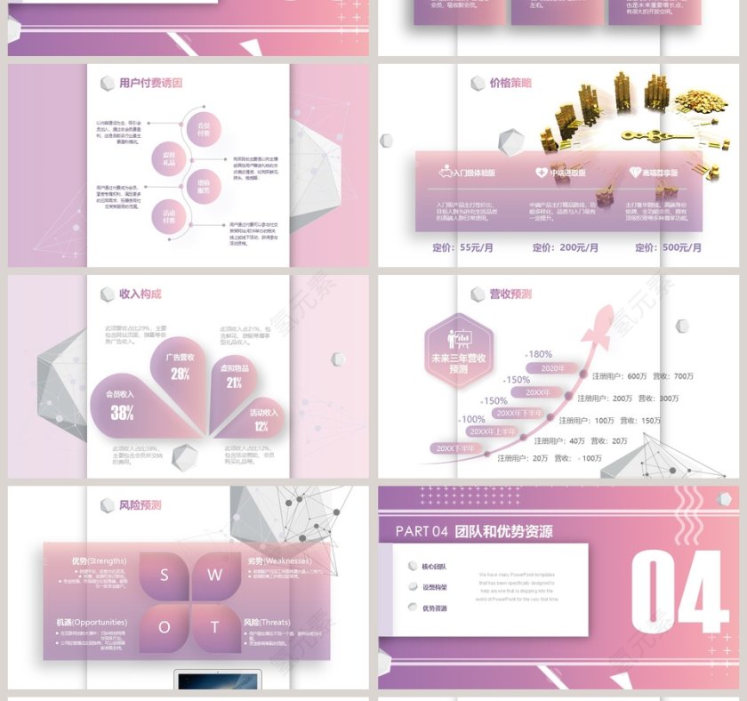 商业项目计划书工作报告ppt模板第4张