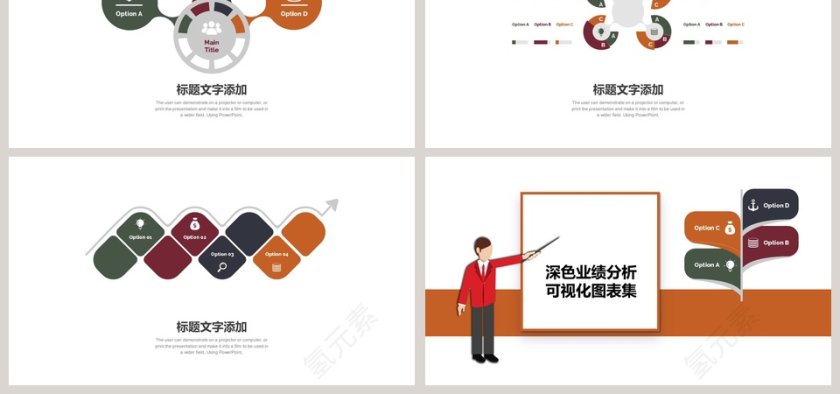 深色业绩分析可视化图表集第6张