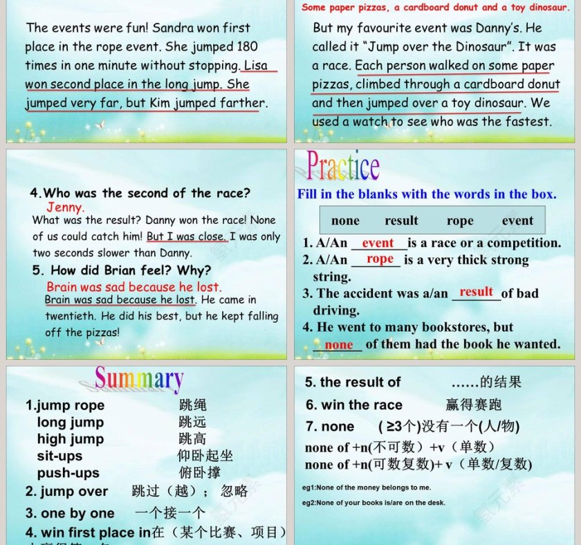 Classroom Olympics-Unit 6 Be a Champion教学ppt课件第3张