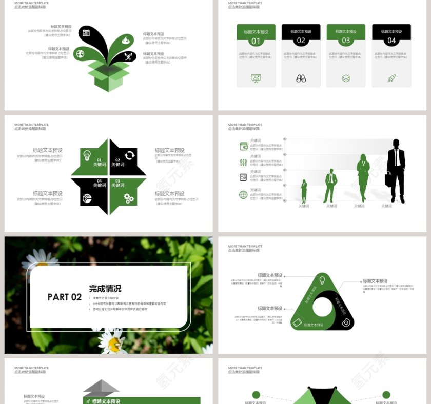 简约清新工作总结工作汇报PPT模板第2张