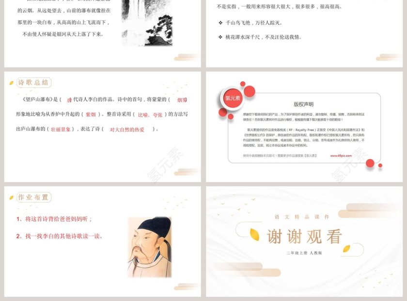 语文精品课件-望庐山瀑布教学ppt课件第3张