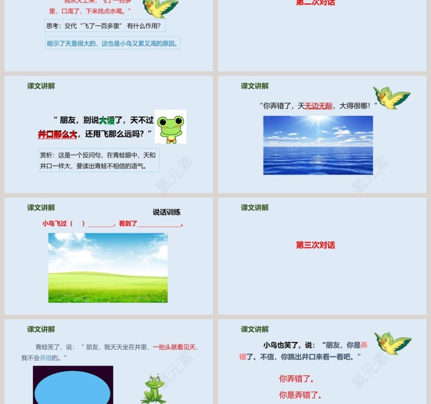 人教版小学语文二年级坐井观天语文课件PPT第3张