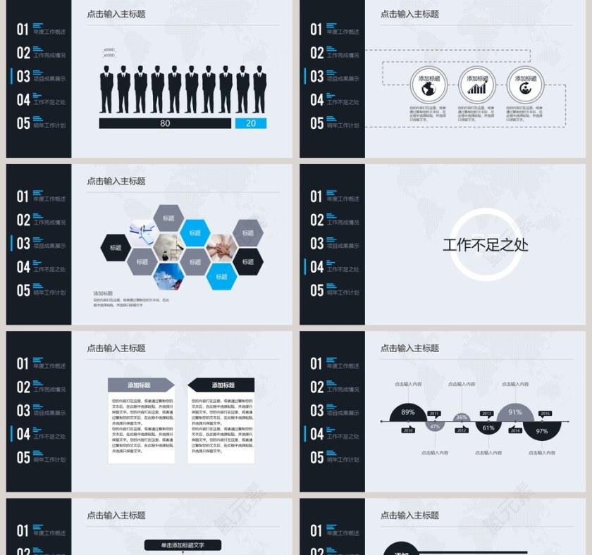 框架完整工作汇报年度总结PPT第5张
