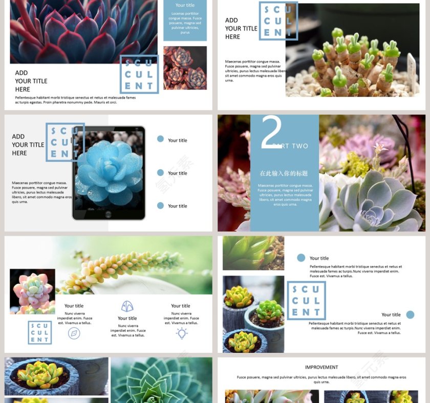 小清新欧美风通用型模板PPT第2张