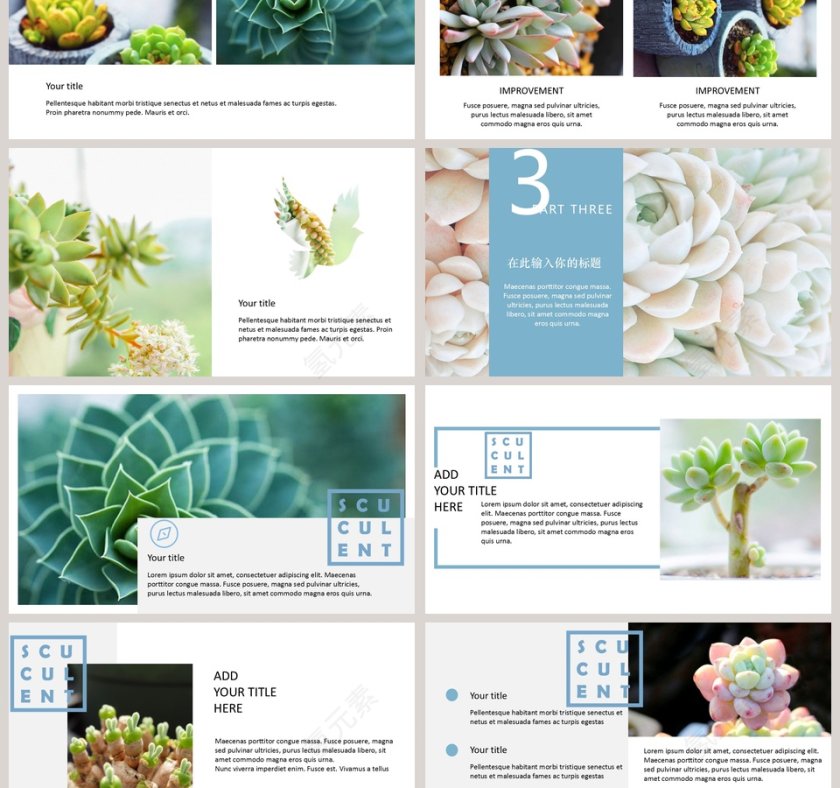 小清新欧美风通用型模板PPT第3张