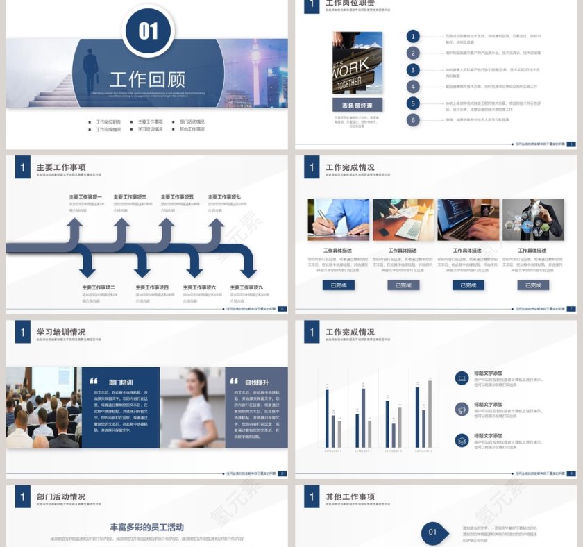 简约商务职场工作述职报告PPT第2张