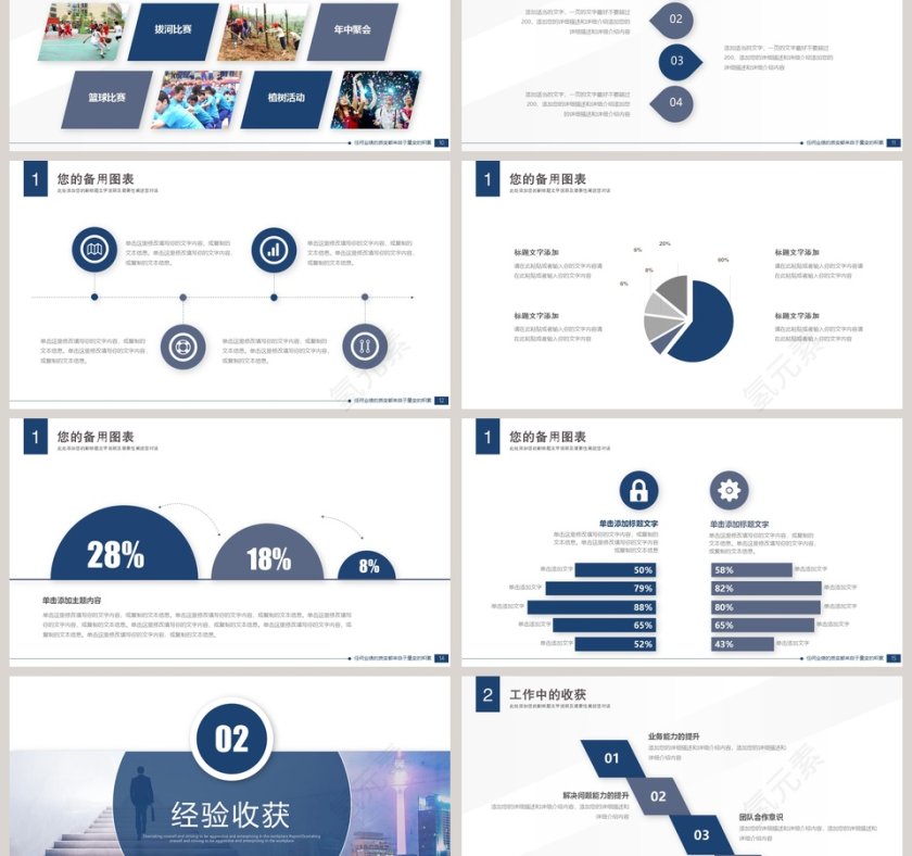 简约商务职场工作述职报告PPT第3张