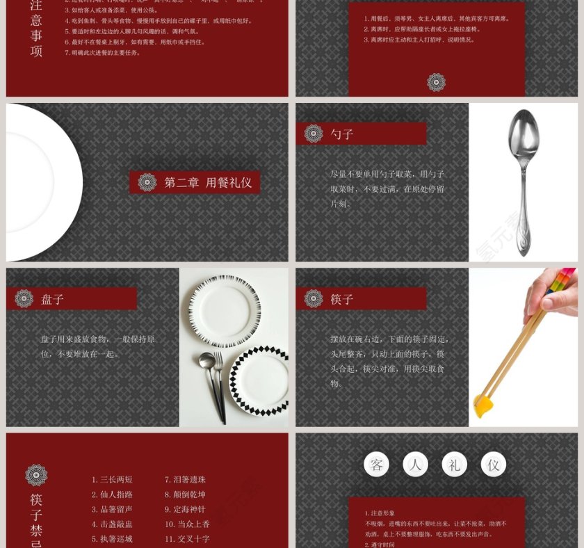 高端大气餐桌礼仪商务礼仪PPT第3张