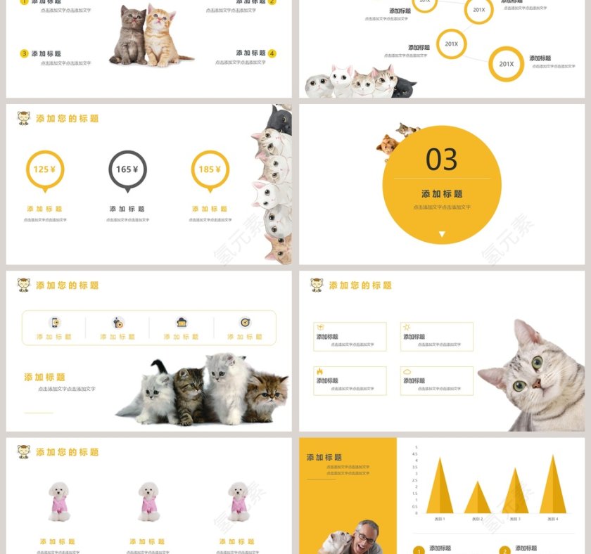 黄色20xx年宠物萌宠行业PPT模板第3张