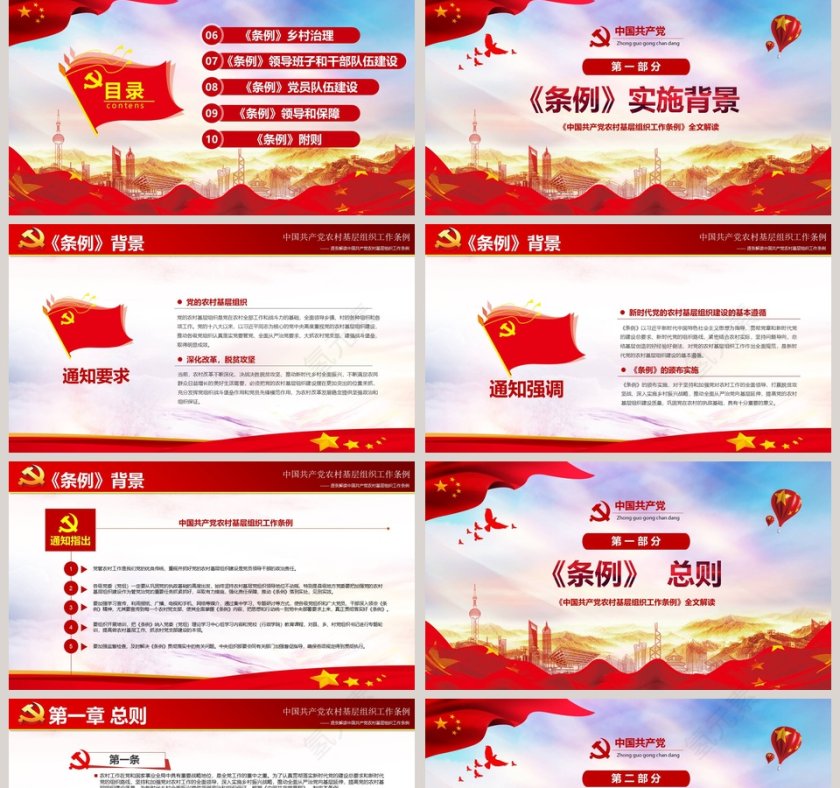 中国共产党农村基层组织工作条例PPT模板第2张